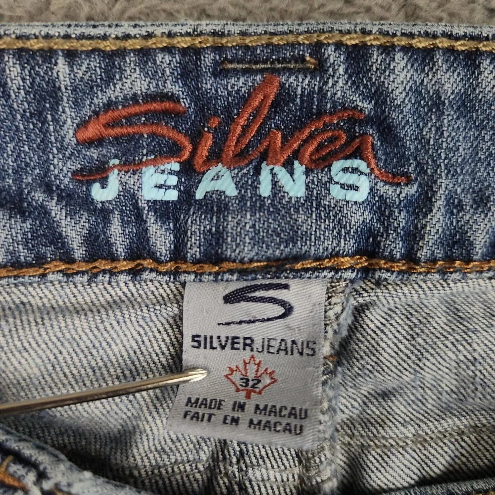 Vintage Silver Jean Co Jeans Womens 12/14 W32 Low Rise Hip Hug Bootcut Flare Y2K